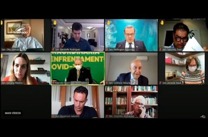 O ministro da Saúde afirmou que buscará uma permuta com os Estados Unidos para que o Brasil receba mais doses do consórcio internacional - (Foto: Reprodução/TvSenado)