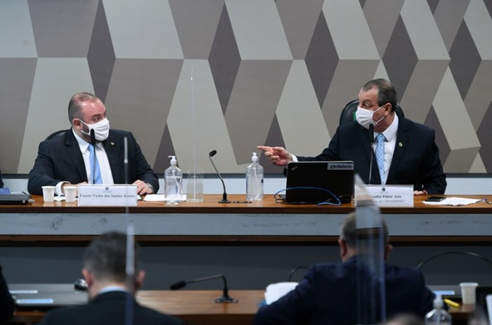 Em depoimento tenso nesta terça-feira (29) o deputado Fausto Junior, que relatou a CPI da Saúde do Amazonas, foi questionado sobre o motivo de não ter indiciado o governador Wilson Lima - Edilson Rodrigues/Agência Senado