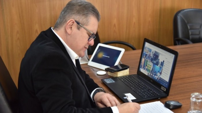 Vice-governador Ranolfo Vieira Júnior representou o governador Leite na reunião virtual - Foto: Rodrigo Ziebell / Ascom GVG