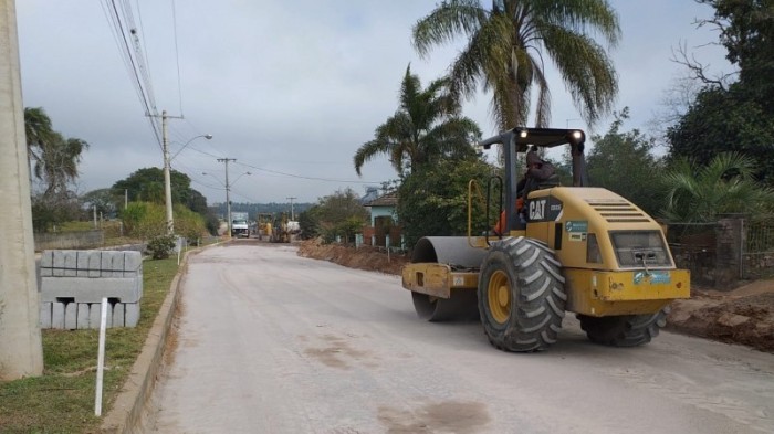 Trabalhos na travessia urbana de Formigueiro devem se encerrar em 10 dias, com condições favoráveis de tempo - Foto: Divulgação Daer