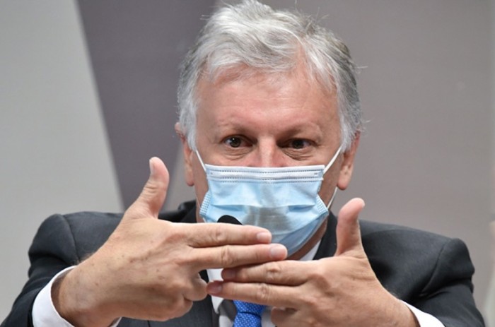 O ex-assessor do Ministério da Saúde Airton Antonio Soligo, conhecido com Airton Cascavel, depôs nesta quinta-feira à CPI da Pandemia - Leopoldo Silva/Agência Senado