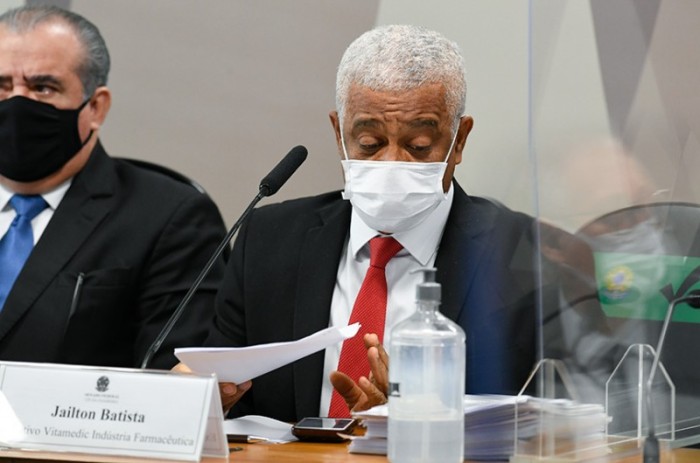 CPI da Pandemia tomou depoimento de Jailton Batista, diretor-executivo da Vitamedic, empresa que produz medicamento usado em "tratamento precoce" - Jefferson Rudy/Agência Senado