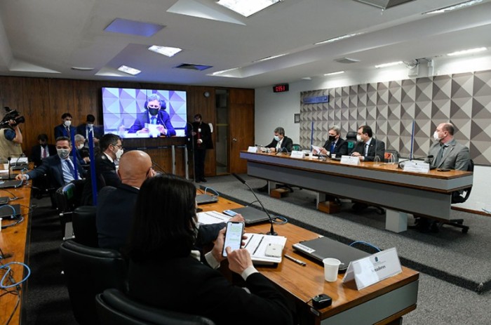 O senador Esperidião Amin durante a audiência na CI - Roque de Sá/Agência Senado