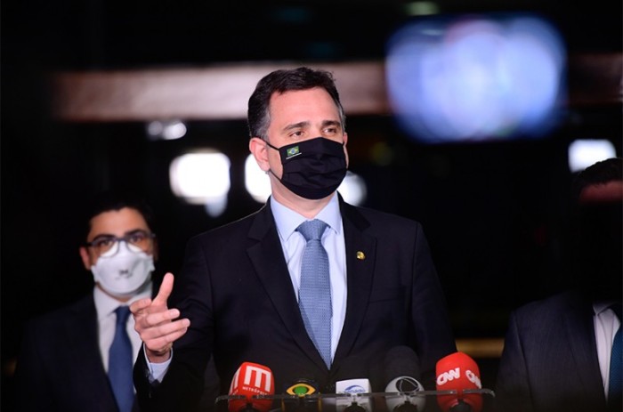 Por meio de suas redes sociais, o presidente do Senado, Rodrigo Pacheco, afirmou que é necessário "respeito entre os Poderes e obediência à Constituição" - Marcos Brandão/Senado Federal