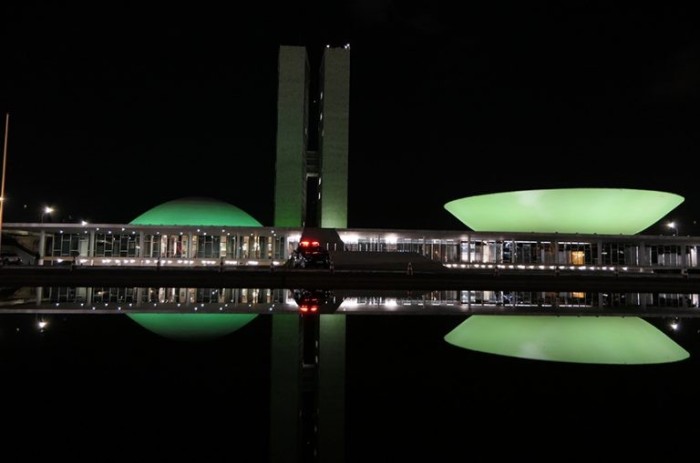 Congresso Nacional ficará iluminado de verde - (Foto: Roque de Sá/Agência Senado)