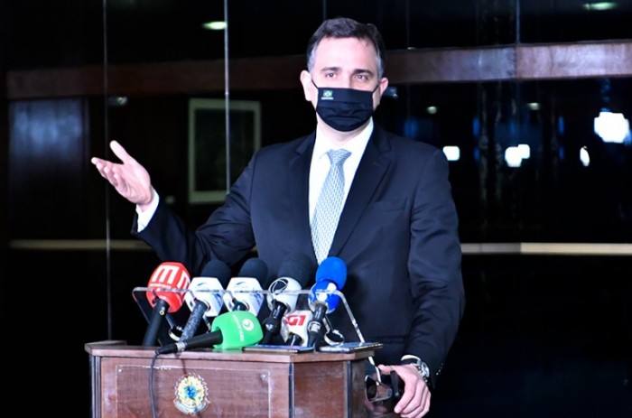 Em entrevista coletiva, o presidente do Senado, Rodrigo Pacheco, afirmou que o projeto de lei da reforma do imposto de renda será votado em breve - Waldemir Barreto/Agência Senado