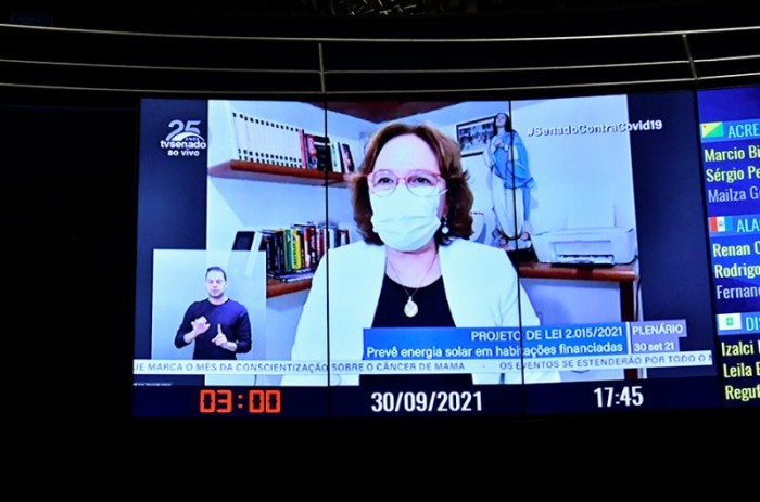 A senadora Zenaide Maia participou de forma remota da sessão plenária desta quinta-feira - Waldemir Barreto/Agência Senado