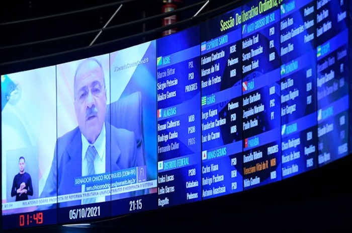 O senador participou de forma remota da sessão plenária desta terça-feira - Jefferson Rudy/Agência Senado