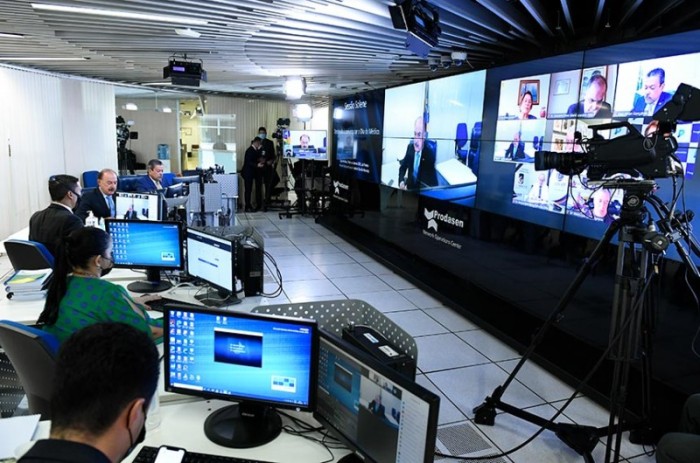 Sala do Prodasen de onde a sessão solene foi comandada - Roque de Sá/Agência Senado
