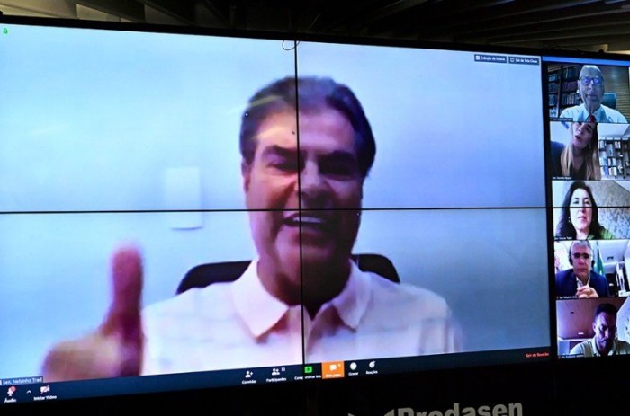 Nelsinho Trad em reunião da Representação Brasileira do Parlasul, em novembro de 2020