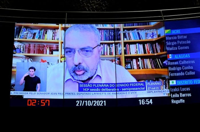 O senador Paulo Paim fez seu pronunciamento de forma remota - Waldemir Barreto/Agência Senado