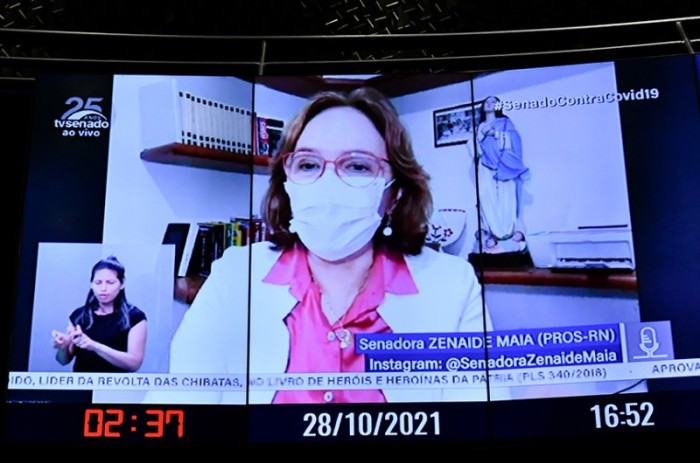 A senadora Zenaide Maia (Pros-RN) homenageou os servidores que trabalham diariamente em escolas, unidades de saúde, hospitais, defensorias públicas - Waldemir Barreto/Agência Senado