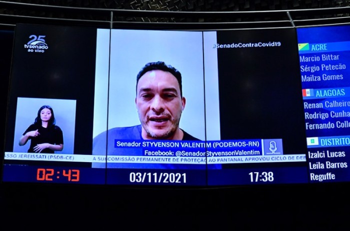 O senador Styvenson Valentim (Podemos-RN) pediu ao presidente do Senado a prorrogação por mais 30 dias dos trabalhos da Comissão Temporária da Covid-19 - Waldemir Barreto/Agência Senado