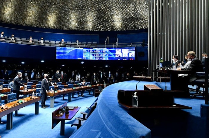 O Plenário do Senado durante as votações desta quarta-feira