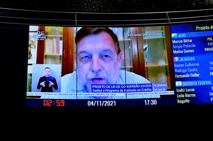 O senador participou de forma remota da sessão plenária desta quinta-feira - Waldemir Barreto/Agência Senado