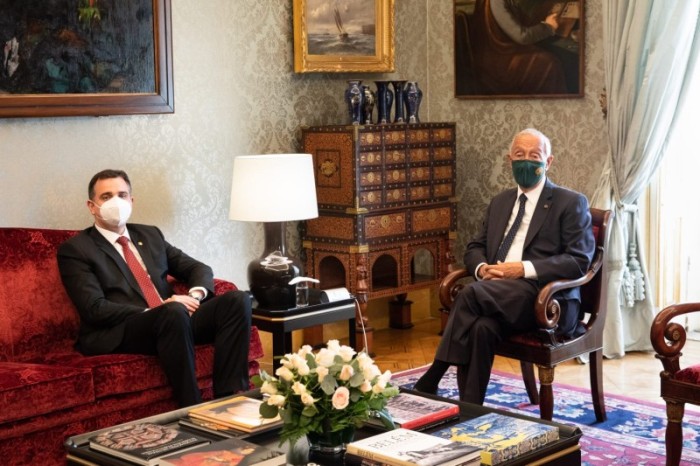 Rodrigo Pacheco discute com presidente de Portugal assuntos de interesse dos dois países - Assessoria de Imprensa da Presidência