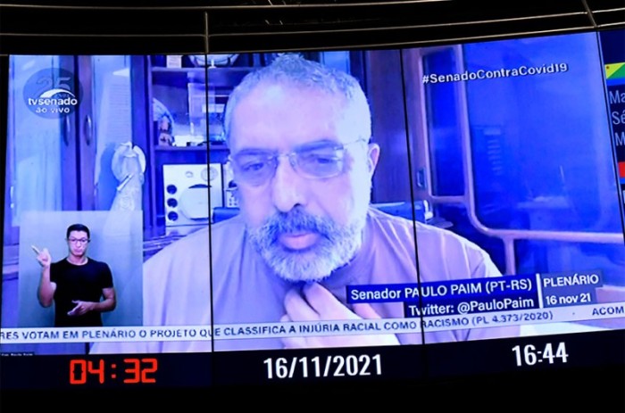 Pronunciamento de Pauo (PT-RS) durante a sessão plenária semipresencial desta terça-feira - Waldemir Barreto/Agência Senado
