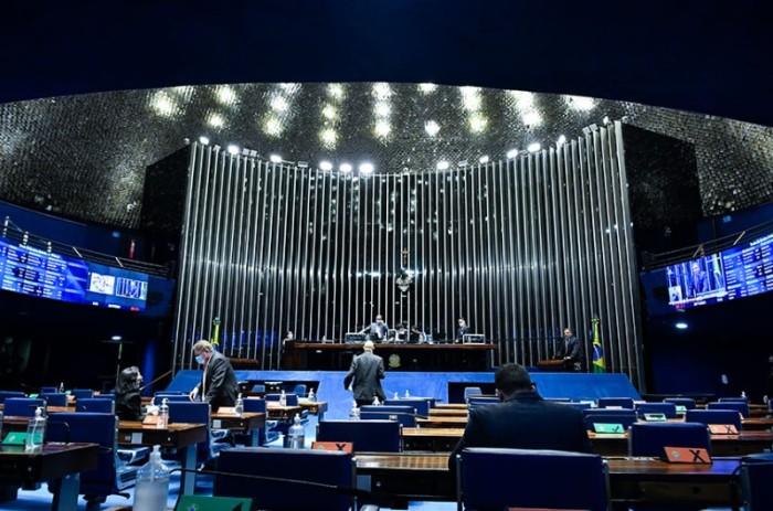 O Plenário do Senado durante a sessão desta terça-feira