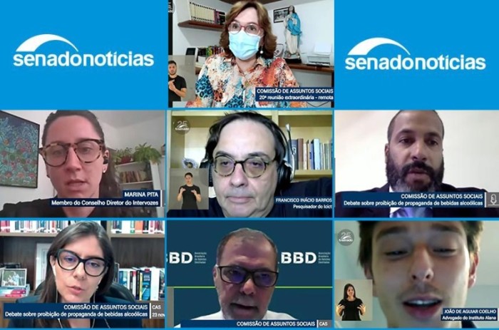 A sessão na Comissão de Assuntos Sociais foi remota - Reprodução TV Senado