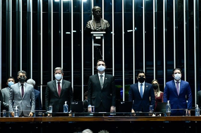 O presidente do Congresso, senador Rodrigo Pacheco, parabenizou as duas Casas Legislativas pela tramitação da emenda - Geraldo Magela/Agência Senado