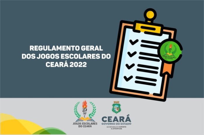 Sejuv divulga regulamento geral dos Jogos Escolares do Ceará de 2022