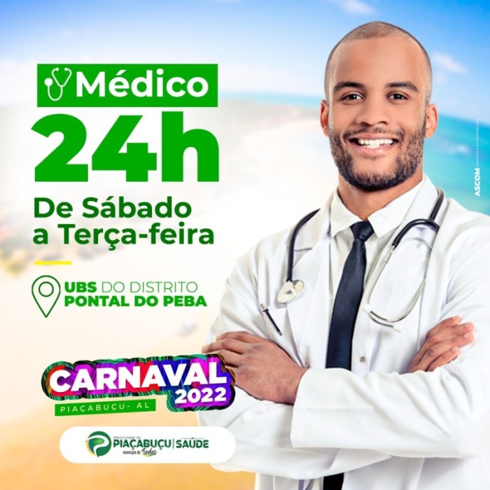 Haverá plantões médicos 24h durante o carnaval no Pontal do Peba, informa a SMS