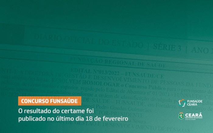 Funsaúde homologa concurso para profissionais da Saúde do Ceará