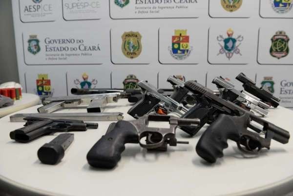 Apreensões de armas de fogo realizadas pelas Forças de Segurança do Ceará crescem 39,6% em fevereiro de 2022