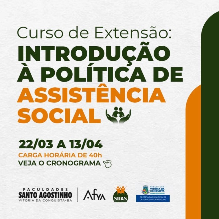 Prefeitura e Faculdade Santo Agostinho realizam curso de extensão: Introdução à Política de Assistência Social