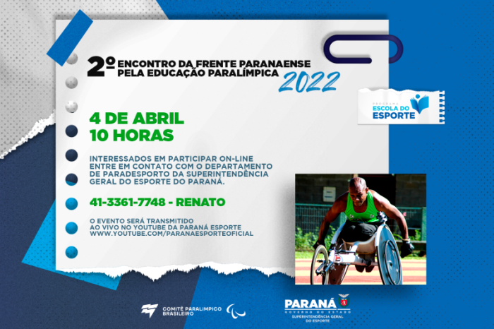 Esporte promove 2º Encontro da Frente Paranaense pela Educação Paralímpica em abril