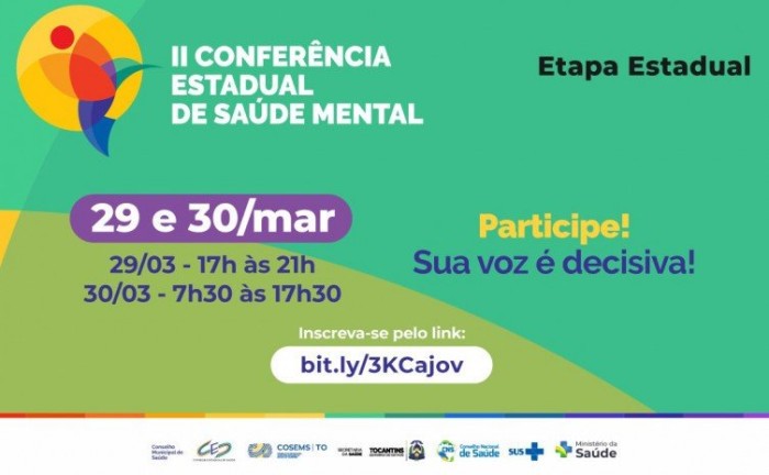 2ª Conferência Estadual de Saúde Mental ocorre nos dias 29 e 30 de março
