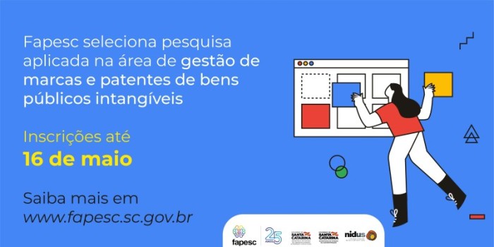 Edital destina R$ 150 mil para pesquisa aplicada em gestão de marcas e patentes de bens públicos intangíveis