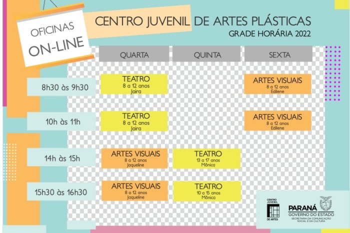 Centro Juvenil de Artes Plásticas abre inscrições para oficinas online