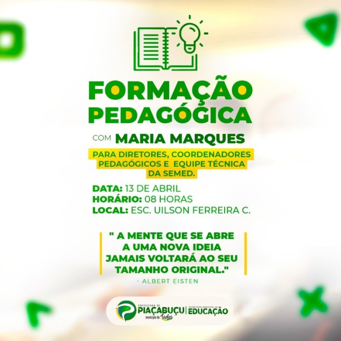 Secretaria de Educação realiza Programa de Formação Continuada para os profissionais da rede municipal de ensino, nesta quarta-feira (13)