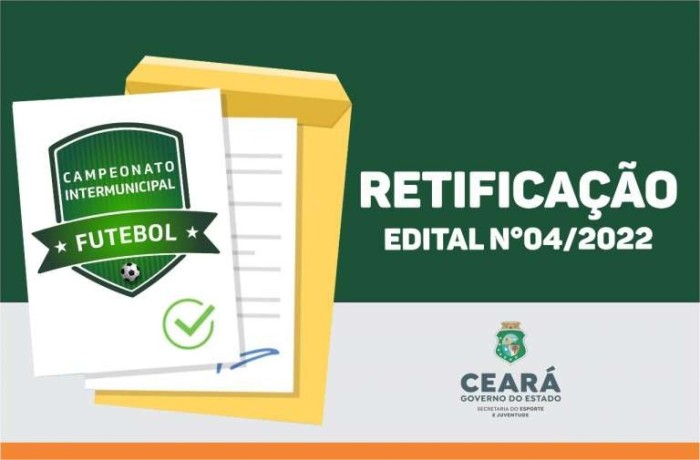 Sejuv divulga retificação do Chamamento Público Nº 004/2022 referente ao Campeonato Intermunicipal de Futebol 2022