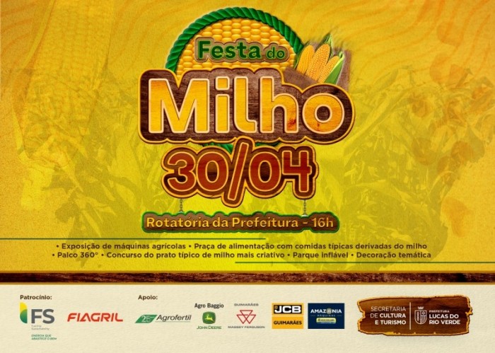 Festa do milho contará com shows musicais e concurso gastronômico em Lucas do Rio Verde