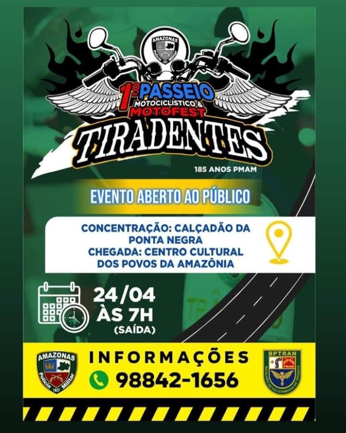 Polícia Militar promove 1º Motofest Passeio Motociclístico Tiradentes
