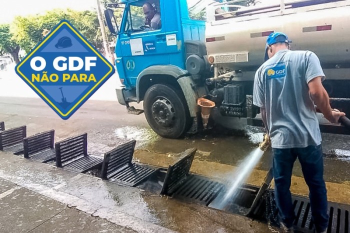 GDF Presente faz manutenção no sistema de águas pluviais no SIA