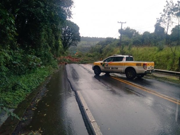 SC-135 em Pinheiro Preto continua interditada | Foto: Divulgação / PMRv