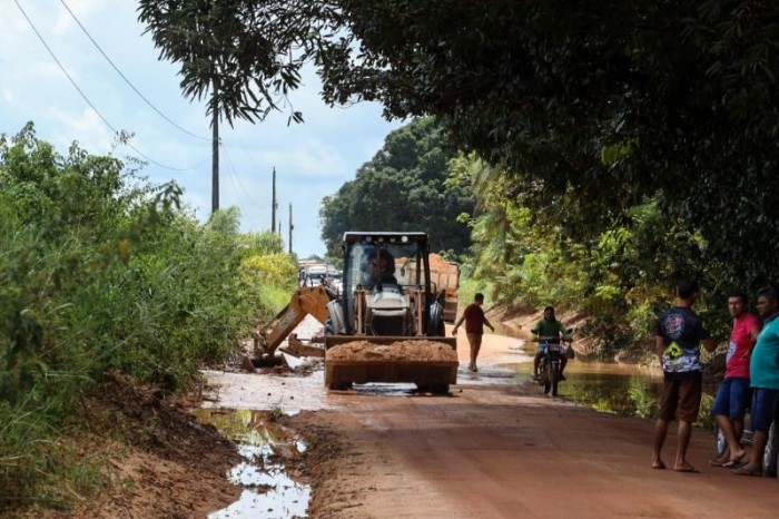 Trabalho emergencial inicia com desbloqueio em estradas de Ourém interditadas pelas cheias