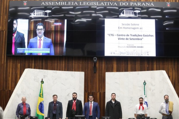 Sessão solene homenageou o CTG 20 de Setembro. / Créditos: Dálie Felberg/Alep