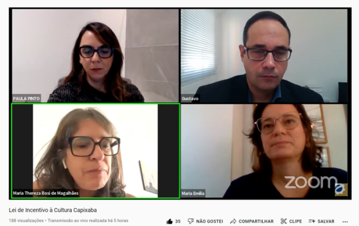 Live orienta contadores para participarem da Lei de Incentivo à Cultura Capixaba (LICC)