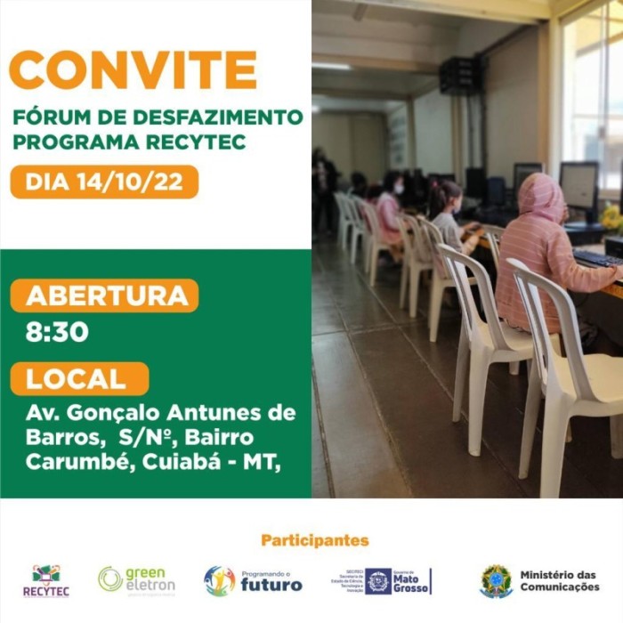 Governo de MT realiza fórum sobre descarte de equipamentos eletrônicos em órgãos públicos