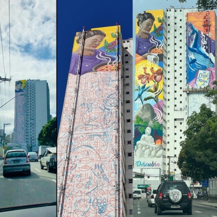 Painel artístico no Centro de Vitória entra na fase final de produção