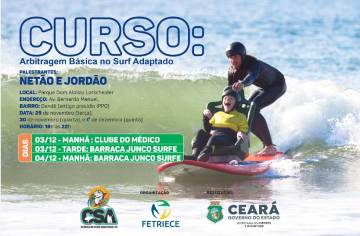 Sejuv realiza curso de arbitragem básica no surf adaptado
