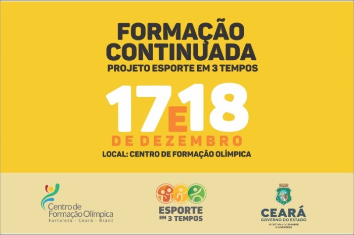 Projeto Esporte em 3 Tempos realiza Formação Continuada neste fim de semana, no CFO