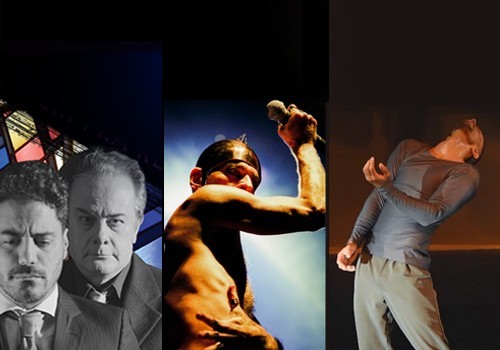 Edição CCOM Funarte - 1. Cena do espetáculo “Adivinha Quem Vem Para Rezar”, no Galpão 1 da Funarte MG (crédito: divulgação); 2. Foto de Ney Matogrosso exibida na exposição, no Centro Cultural Banco do Brasil - Brasília, parceria da Funarte (crédito: Marco