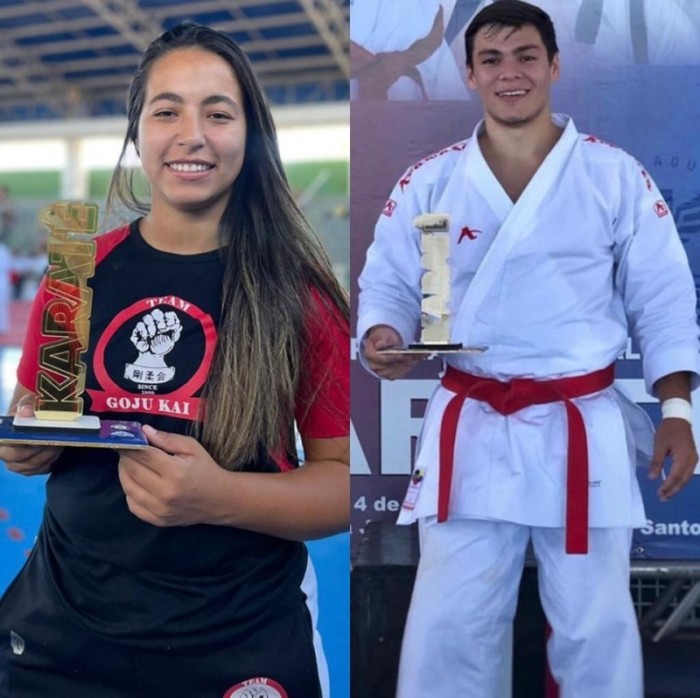 Ana Carolina e Bruno Conde conquistam ouro no Campeonato Estadual de Karatê