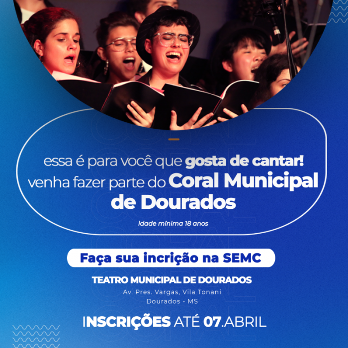 Prefeitura abre inscrições para Coral Municipal de Dourados