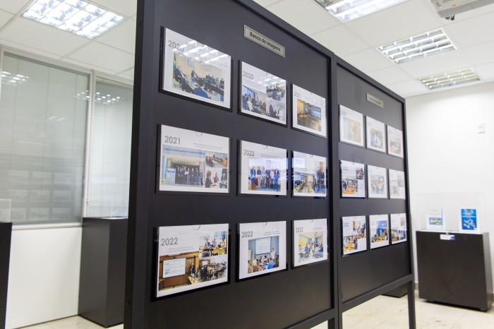 Painel da exposição Saneamento Básico